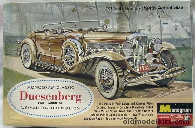 Monogram 1/24 1934 Duesenberg SJ Torpedo Phaeton Weyman Body - Four Star Issue, PC81-298 plastic model kit